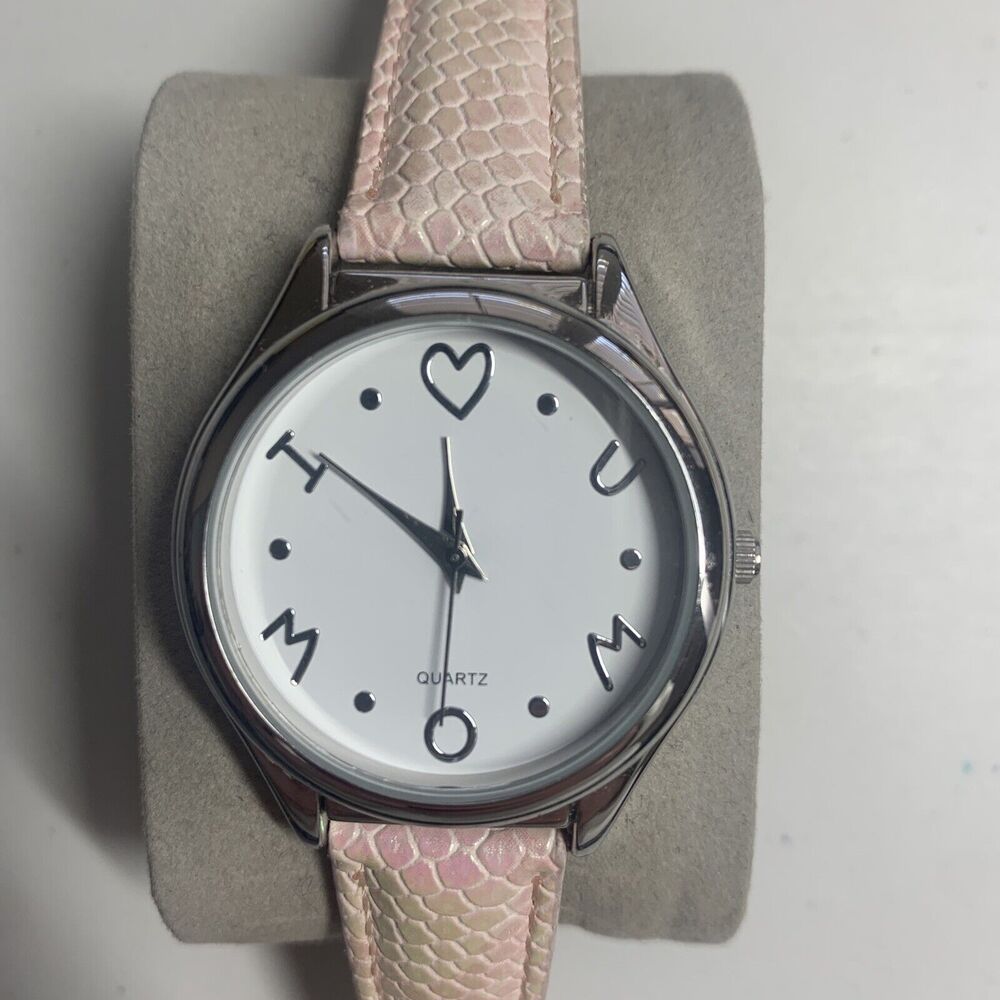 Avon I Love U Mom womens Watch Light Pink Leather Band